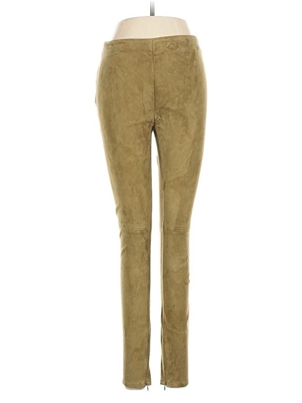 Ralph Lauren Purple Label Lamb Suede Leather Skinny Pant Tan size 6